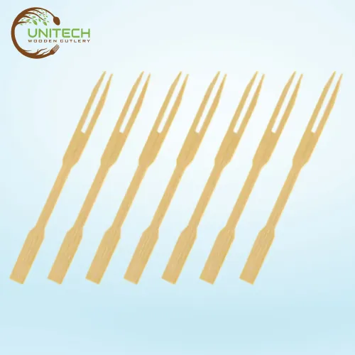 Bamboo 2pin Fork - Unitech Wooden Cutlery