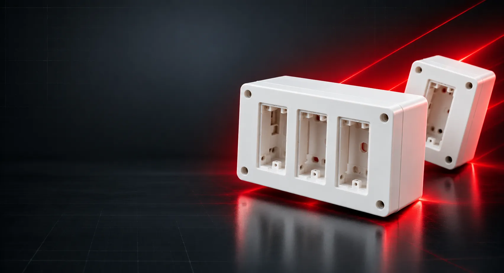 White modular surface gang boxes - R Five Industries